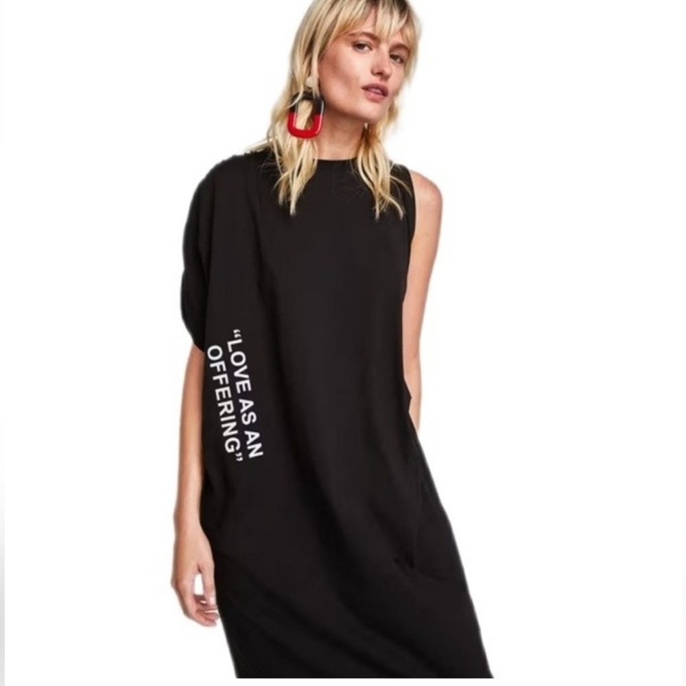 ZARA "Love As An Offering" Modern Asymmetric Midi Dress